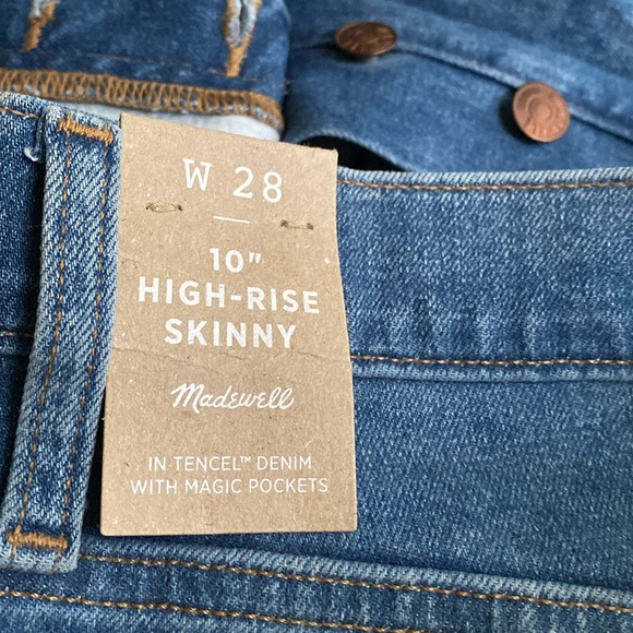 MADEWELL 10” High Rise Skinny Jeans in Demit Wash / Size 28 / NWT - Picture 7 of 9